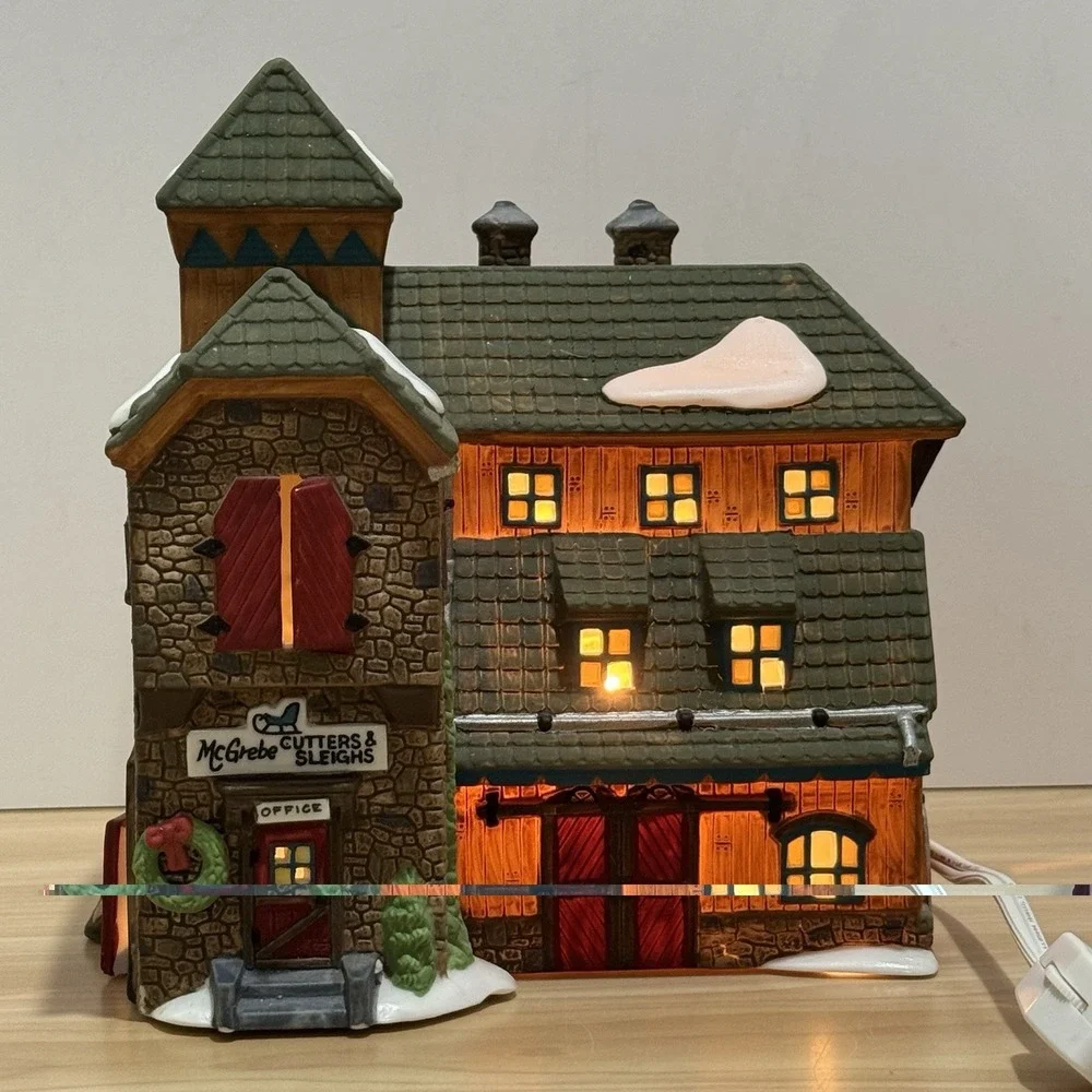 Dept 56 New England Village Series Mc Grebe Cutters & Sleighs Box & Light 5640-5 - Picture 1 of 16